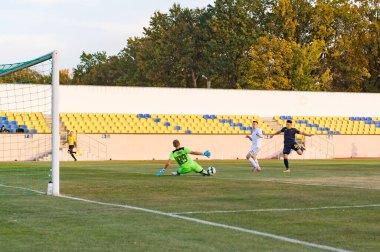 KHARKIV, UKRAINE - 9 Ekim 2020: Profesyonel Lig FC Metal-Tavria maçı