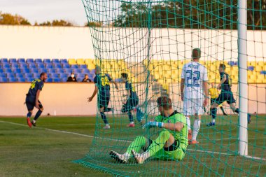 KHARKIV, UKRAINE - 9 Ekim 2020: Profesyonel Lig FC Metal-Tavria maçı