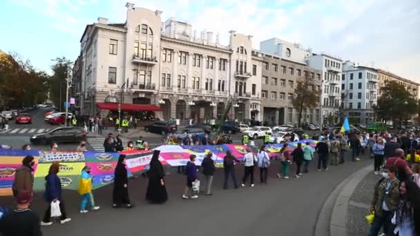 Kharkiv Ukraine Octobre 2020 Membres Organisations Nationalistes Vétérans Ukrainiens Guerre — Video