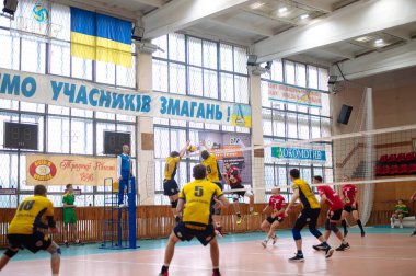 KHARKIV, UKRAINE - 17 Ekim 2020: Süper Lig VC Lokomotiv 'in voleybol maçı - VC Service Podillya