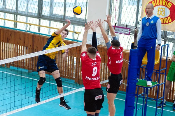 Kharkiv Ukraine Oktober 2020 Volleybollmatchen Superleague Lokomotiv Service Podillya — Stockfoto