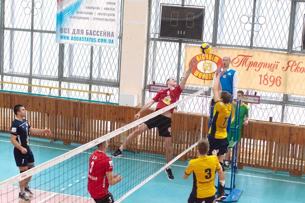 Kharkiv Ukraine Oktober 2020 Volleybollmatchen Superleague Lokomotiv Service Podillya — Stockfoto