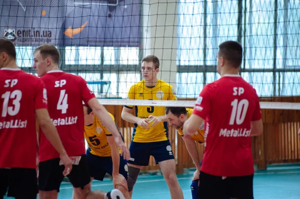 Kharkiv Ukraine October 2020 Volleyball Match Superleague Lokomotiv Service Podillya — Stock Photo, Image