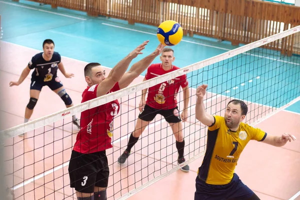 Kharkiv Ukraine October 2020 Volleyball Match Superleague Lokomotiv Service Podillya — Stock Photo, Image