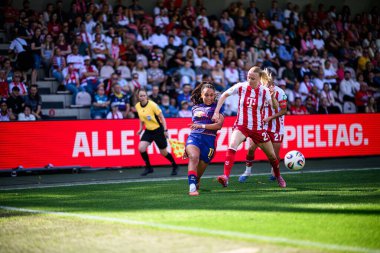 COLOGNE, GERMANY - 6 Eylül 2025 Google Pixel Women Bundesliga 1.FC Koeln Frauen-RB Leipzig Frauen maçı Franz Kremer Stadyumu 'nda.