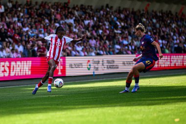 COLOGNE, GERMANY - 6 Eylül 2025 Google Pixel Women Bundesliga 1.FC Koeln Frauen-RB Leipzig Frauen maçı Franz Kremer Stadyumu 'nda.