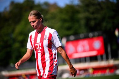 COLOGNE, GERMANY - 6 Eylül 2025 Google Pixel Women Bundesliga 1.FC Koeln Frauen-RB Leipzig Frauen maçı Franz Kremer Stadyumu 'nda.