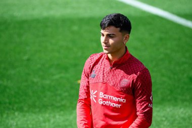 LEVERKUSEN, ALMANY - 10 Eylül 2025: Alejo Sarco - Bayer 04 Leverkusen Bayarena 'da Uygulama.