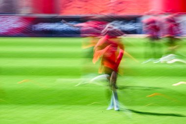 LEVERKUSEN, ALMANY - 10 Eylül 2025: Bayer 04 Leverkusen 'i Bayarena' da uygula.