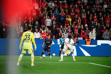 LEVERKUSEN, GERMANY - 12 EYLÜL 2025: Lucas Vazquez - Bayer 04 Leverkusen-SG Eintracht Frankfurt maçı Bayena 'da. 