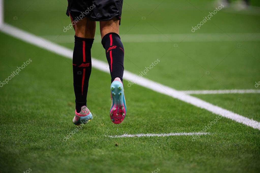 LEVERKUSEN, GERMANY - 12 SEPTEMBER, 2025: new balance, adidas boots - The Bundesliga match Bayer 04 Leverkusen vs SG Eintracht Frankfurt at BayArena.