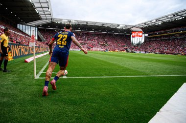 MAINZ, ALMANY - 13 Eylül 2025: David Raum - Bundesliga maçı 1. FSV Mainz 05, Mewa Arena 'da RB Leipzig' e karşı. 