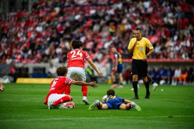 Mainz, Almanya - 13 Eylül, 2025 Bundesliga maçı 1. FSV Mainz 05, Mewa Arena 'da RB Leipzig' e karşı.