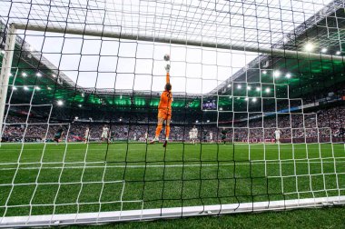 MOENCHENGLADBACH, GERMANY - 14 Eylül 2025: Moritz Nicolas - Bundesliga Borussia Moenchengladbach - Borussia Park 'ta SV Werder Bremen' e karşı futbol maçı.