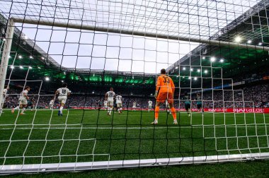 MOENCHENGLADBACH, GERMANY - 14 Eylül 2025: Moritz Nicolas - Bundesliga Borussia Moenchengladbach - Borussia Park 'ta SV Werder Bremen' e karşı futbol maçı.