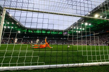 MOENCHENGLADBACH, GERMANY - 14 Eylül 2025: Moritz Nicolas - Bundesliga Borussia Moenchengladbach - Borussia Park 'ta SV Werder Bremen' e karşı futbol maçı.