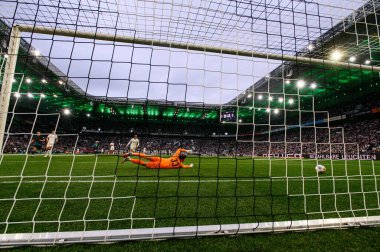 MOENCHENGLADBACH, GERMANY - 14 Eylül 2025: Moritz Nicolas - Bundesliga Borussia Moenchengladbach - Borussia Park 'ta SV Werder Bremen' e karşı futbol maçı.