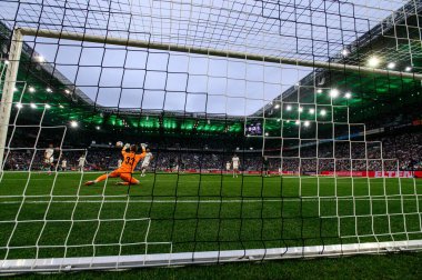 MOENCHENGLADBACH, GERMANY - 14 Eylül 2025: Moritz Nicolas - Bundesliga Borussia Moenchengladbach - Borussia Park 'ta SV Werder Bremen' e karşı futbol maçı.