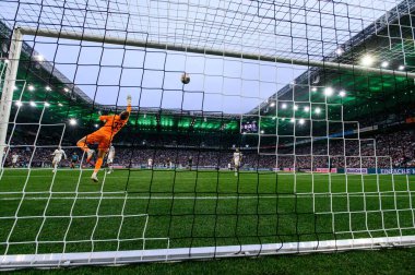MOENCHENGLADBACH, GERMANY - 14 Eylül 2025: Moritz Nicolas - Bundesliga Borussia Moenchengladbach - Borussia Park 'ta SV Werder Bremen' e karşı futbol maçı.