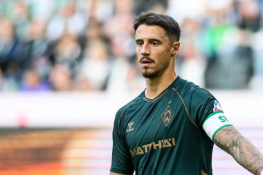 MOENCHENGLADBACH, GERMANY - 14 Eylül 2025: Marco Friedl - Bundesliga Borussia Moenchengladbach futbol maçı Borussia Park 'ta SV Werder Bremen' e karşı.