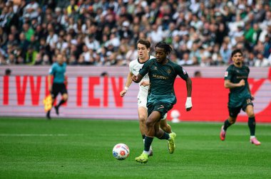 MOENCHENGLADBACH, GERMANY - 14 Eylül 2025: Samuel Mbangula - Bundesliga Borussia Moenchengladbach-SV Werder Bremen maçı Borussia Park 'ta.