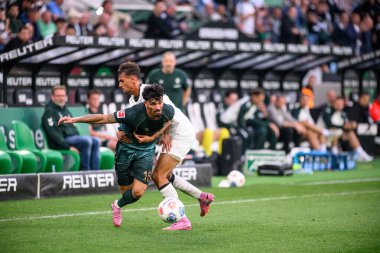 MOENCHENGLADBACH, GERMANY - 14 Eylül 2025: Cameron Puertas - Bundesliga Borussia Moenchengladbach futbol maçı Borussia Park 'ta SV Werder Bremen' e karşı.