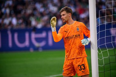 MOENCHENGLADBACH, GERMANY - 14 Eylül 2025: Moritz Nicolas - Bundesliga Borussia Moenchengladbach - Borussia Park 'ta SV Werder Bremen' e karşı futbol maçı.