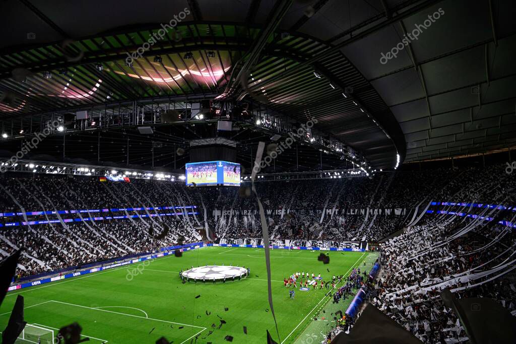 FRANKFURT, GERMANY - 18 SEPTEMBER, 2025: choreography - The match UEFA Champions League Eintracht Frankfurt v Galatasaray A.S. at Deutsche Bank Park.