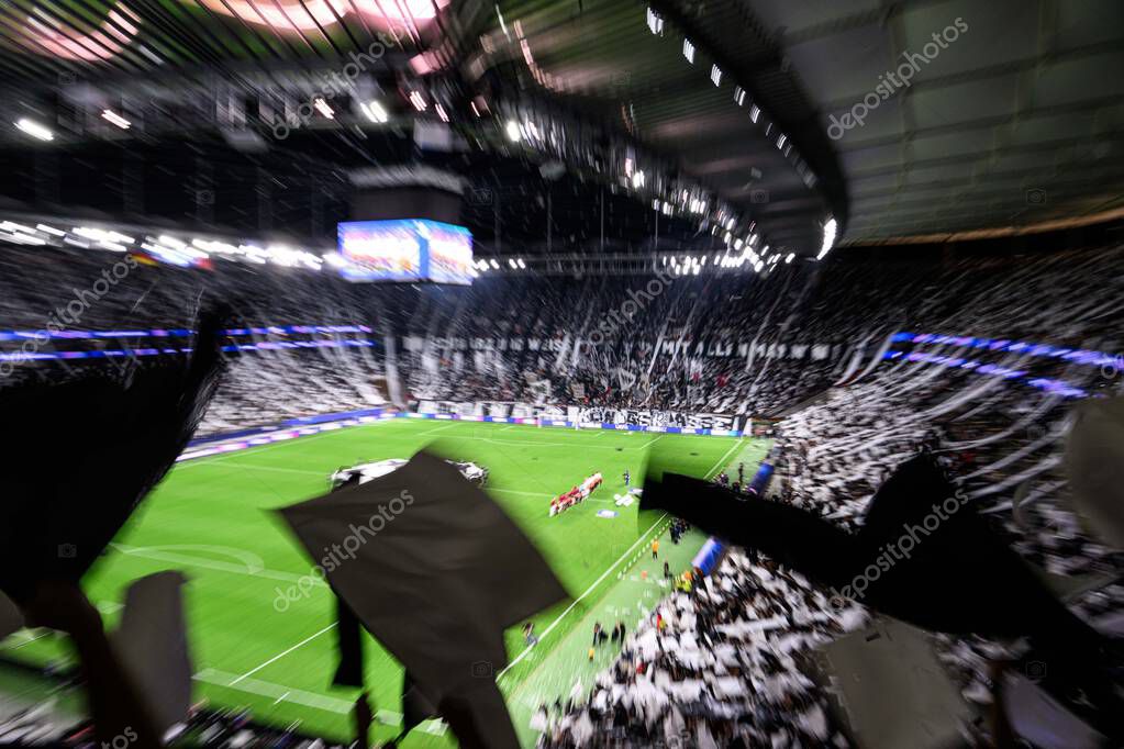 FRANKFURT, GERMANY - 18 SEPTEMBER, 2025: choreography - The match UEFA Champions League Eintracht Frankfurt v Galatasaray A.S. at Deutsche Bank Park.