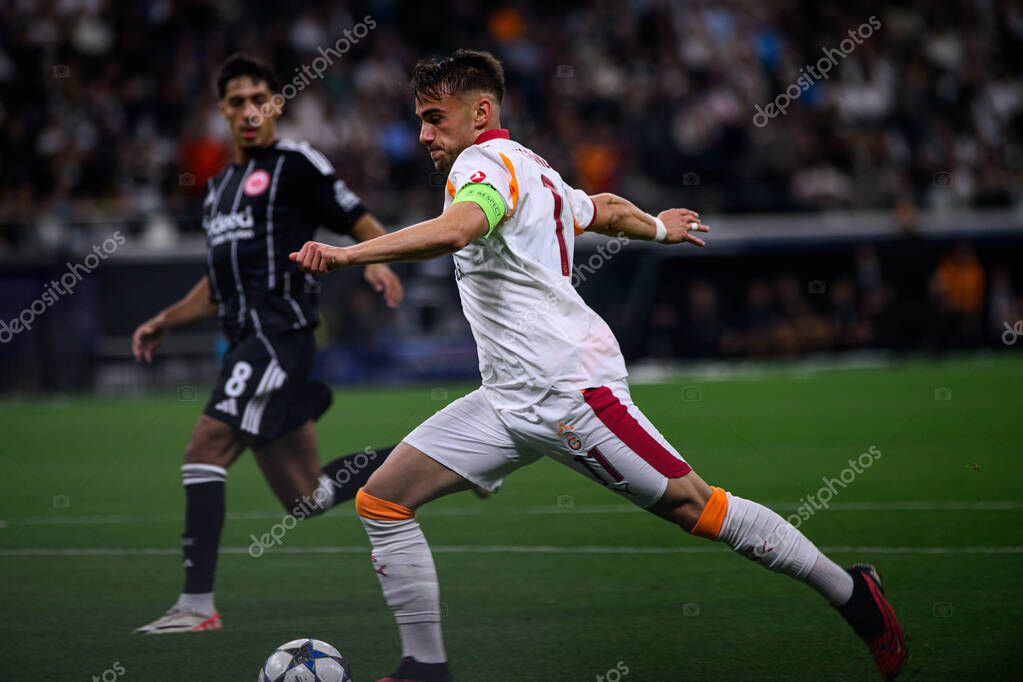 FRANKFURT, GERMANY - 18 SEPTEMBER, 2025: Yunus Akgun - The match UEFA Champions League Eintracht Frankfurt v Galatasaray A.S. at Deutsche Bank Park.