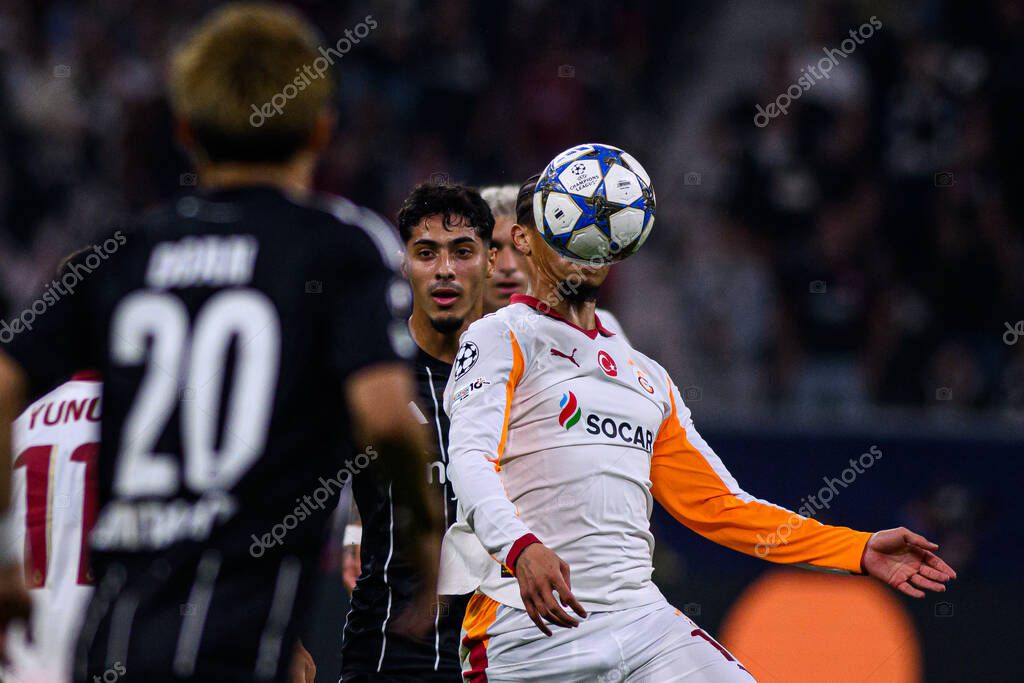 FRANKFURT, GERMANY - 18 SEPTEMBER, 2025: Leroy Sane - The match UEFA Champions League Eintracht Frankfurt v Galatasaray A.S. at Deutsche Bank Park.