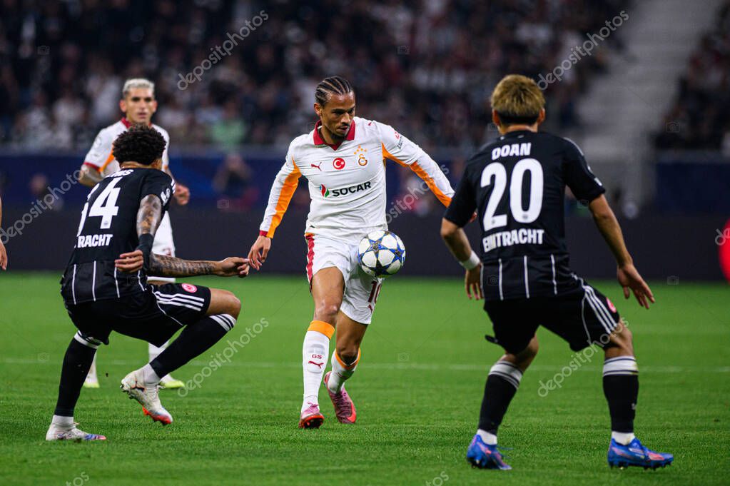 FRANKFURT, GERMANY - 18 SEPTEMBER, 2025: Leroy Sane - The match UEFA Champions League Eintracht Frankfurt v Galatasaray A.S. at Deutsche Bank Park.