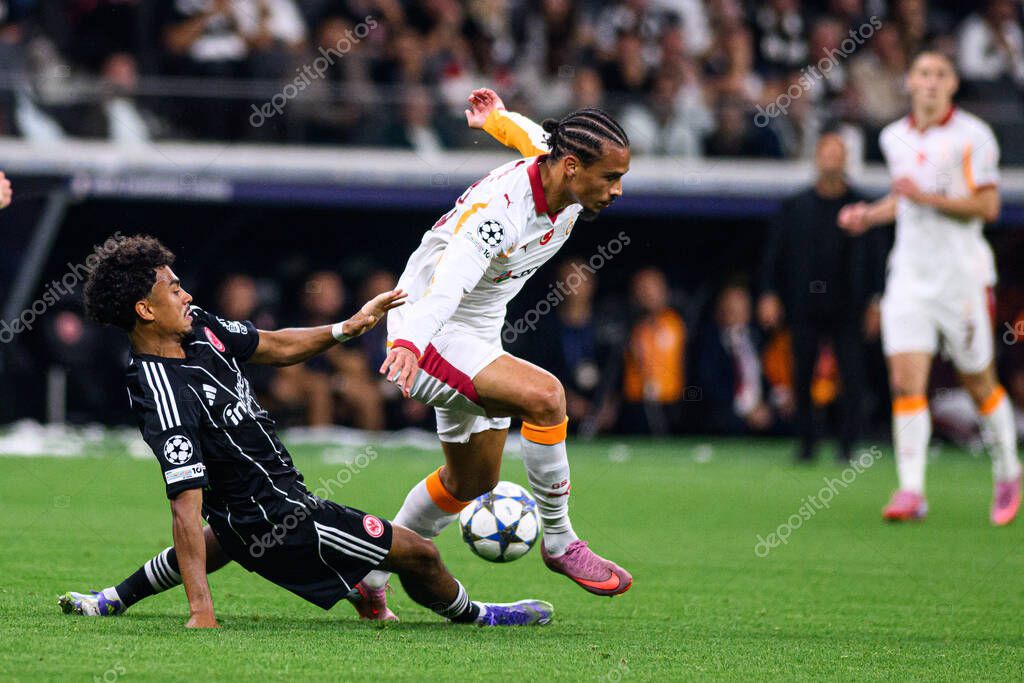 FRANKFURT, GERMANY - 18 SEPTEMBER, 2025: Leroy Sane - The match UEFA Champions League Eintracht Frankfurt v Galatasaray A.S. at Deutsche Bank Park.