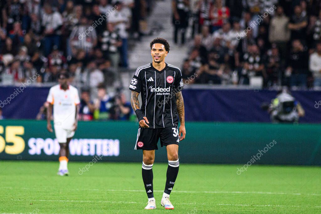 FRANKFURT, GERMANY - 18 SEPTEMBER, 2025: Nnamdi Collins - The match UEFA Champions League Eintracht Frankfurt v Galatasaray A.S. at Deutsche Bank Park.