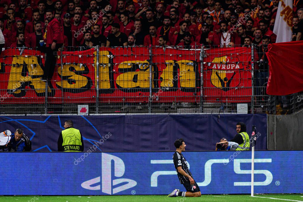FRANKFURT, GERMANY - 18 SEPTEMBER, 2025: Can Uzun, goal - The match UEFA Champions League Eintracht Frankfurt v Galatasaray A.S. at Deutsche Bank Park.