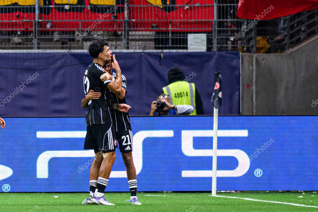 FRANKFURT, GERMANY - 18 SEPTEMBER, 2025: Can Uzun, goal - The match UEFA Champions League Eintracht Frankfurt v Galatasaray A.S. at Deutsche Bank Park.