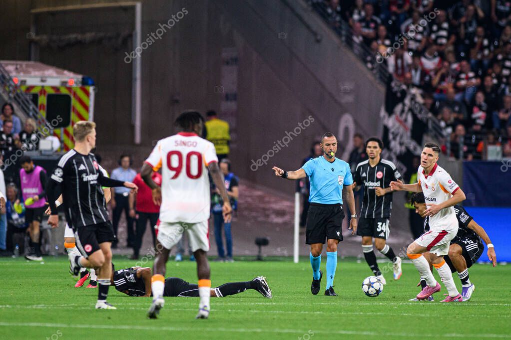 FRANKFURT, GERMANY - 18 SEPTEMBER, 2025:  - The match UEFA Champions League Eintracht Frankfurt v Galatasaray A.S. at Deutsche Bank Park.