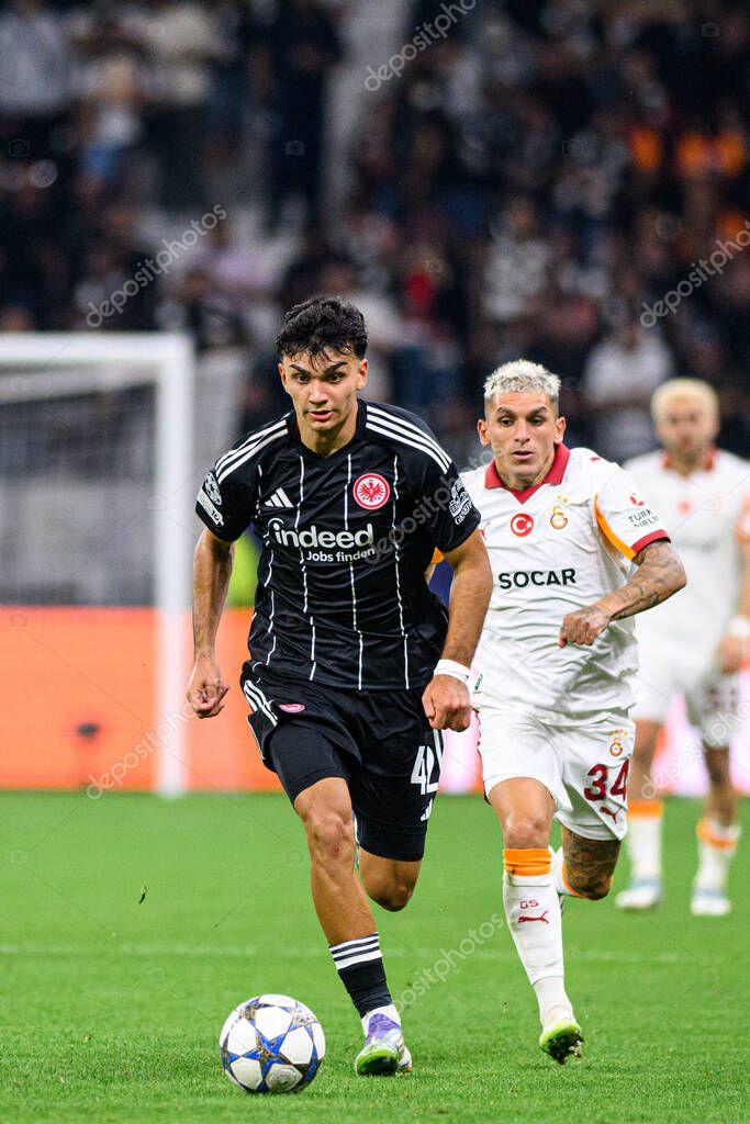 FRANKFURT, GERMANY - 18 SEPTEMBER, 2025: Can Uzun - The match UEFA Champions League Eintracht Frankfurt v Galatasaray A.S. at Deutsche Bank Park.