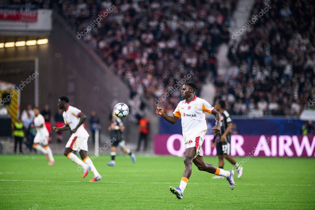 FRANKFURT, GERMANY - 18 SEPTEMBER, 2025: Wilfried Singo - The match UEFA Champions League Eintracht Frankfurt v Galatasaray A.S. at Deutsche Bank Park.