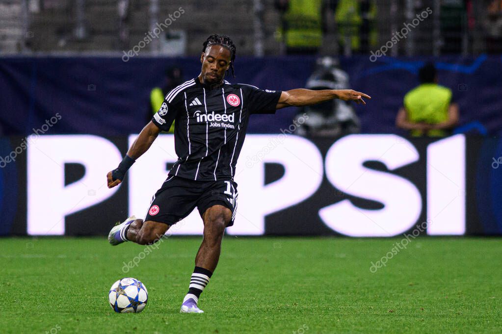 FRANKFURT, GERMANY - 18 SEPTEMBER, 2025: Elye Wahi - The match UEFA Champions League Eintracht Frankfurt v Galatasaray A.S. at Deutsche Bank Park.