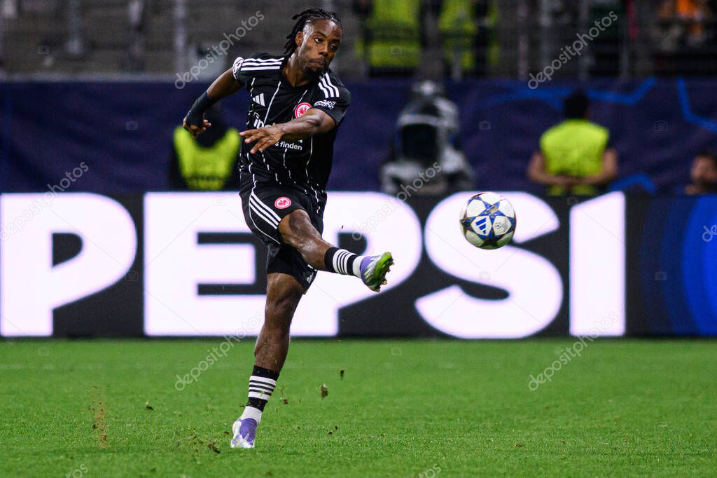 FRANKFURT, GERMANY - 18 SEPTEMBER, 2025: Elye Wahi - The match UEFA Champions League Eintracht Frankfurt v Galatasaray A.S. at Deutsche Bank Park.