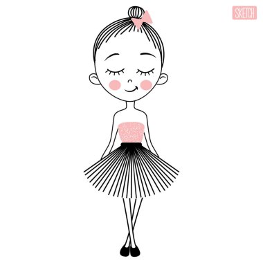 Sevimli vektör kız Giydir.