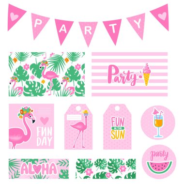 Vektör yaz parti koleksiyonu