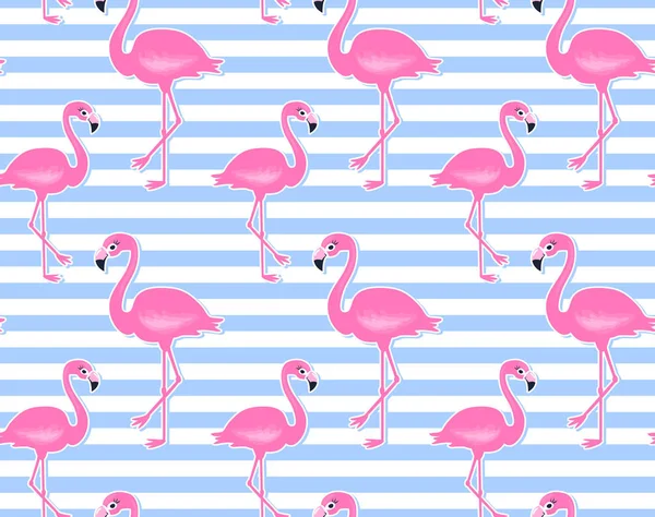 Padrão sem costura de flamingo rosa vetorial. Verão fundo tropical . — Vetor de Stock