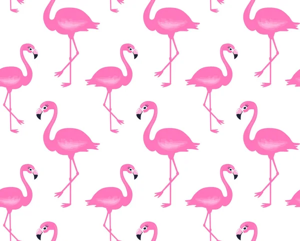 Padrão sem costura de flamingo rosa vetorial. Verão fundo tropical . — Vetor de Stock