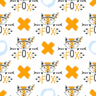 Moda fox seamless modeli.