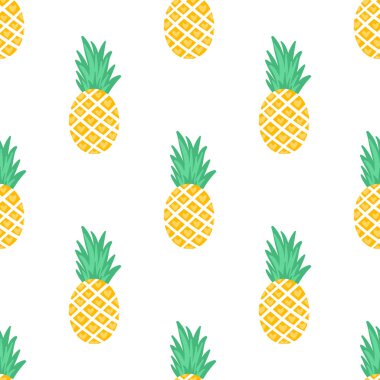 Ananas ile vektör Seamless Modeli.