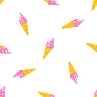 Vektör seamless modeli tatlı dondurma ile.