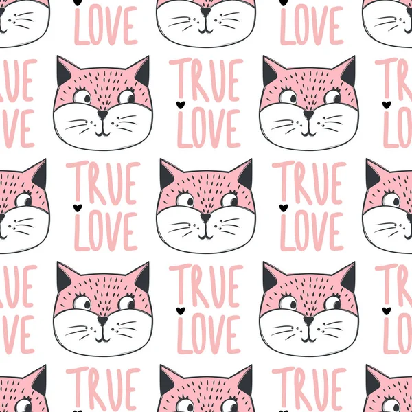 Moda kedi seamless modeli.