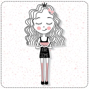 Karpuz kızla tatlı vektör.